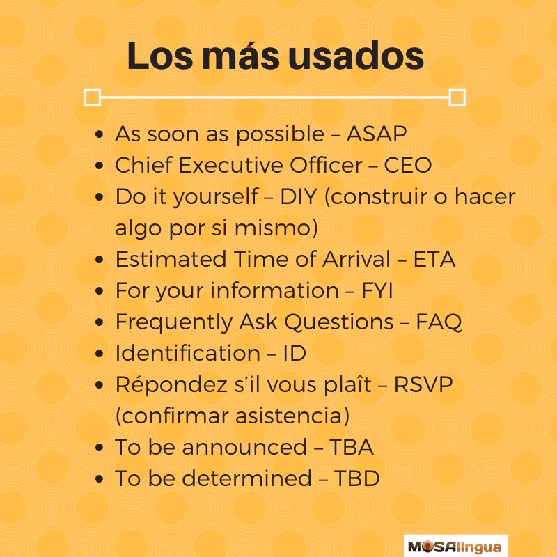 ¿Qué es un acrónimo y 10 ejemplos?