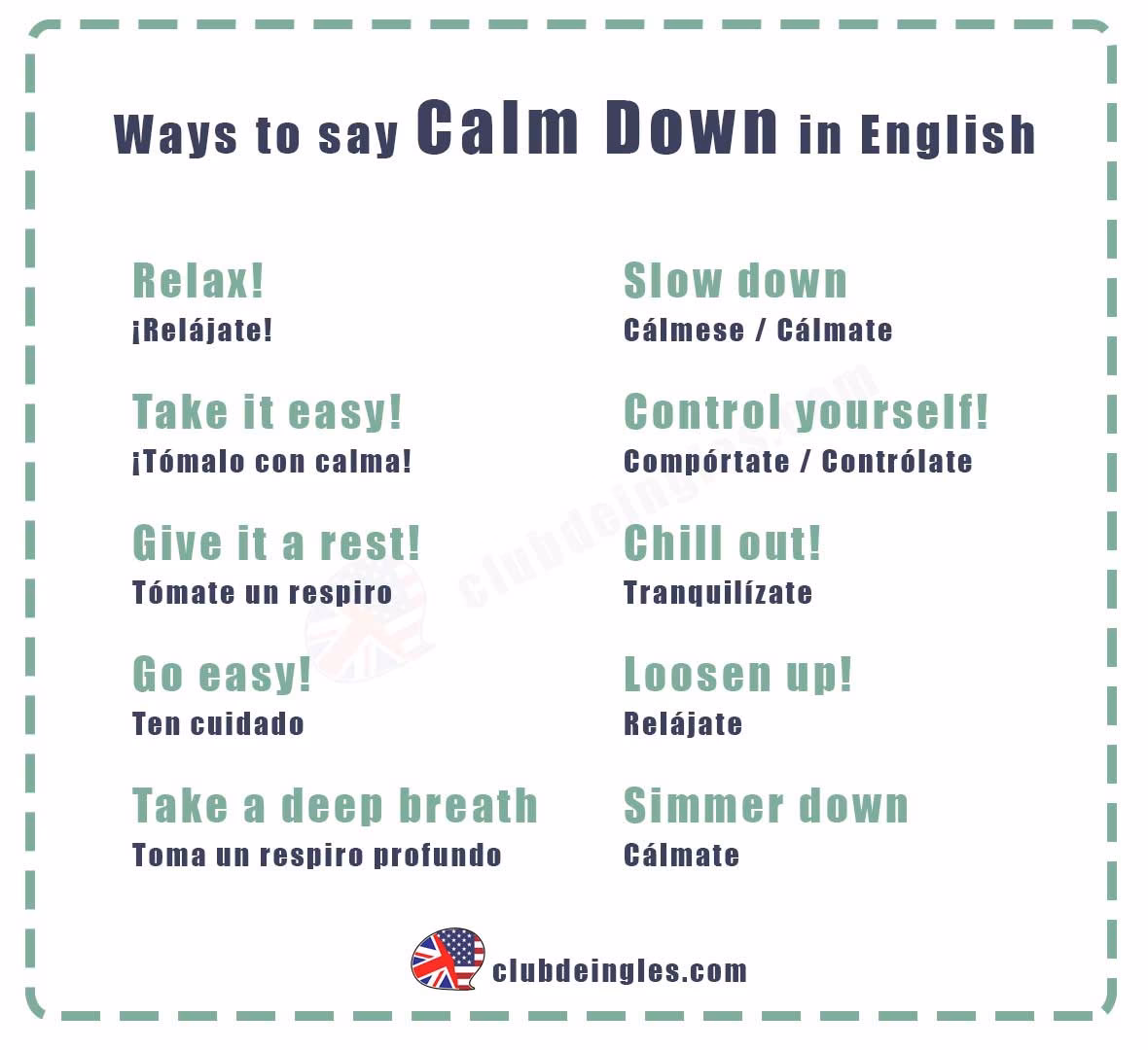 ¿Cómo se dice calma?