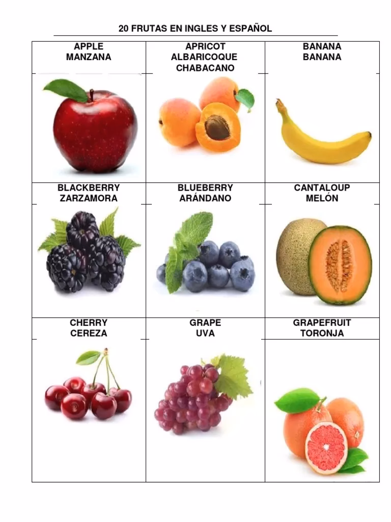 ¿Cómo se llama la fruta chabacano en inglés?
