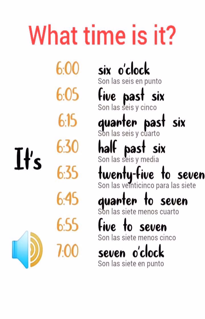 ¿Cómo se dice 06 30 en inglés?