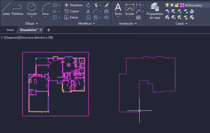¿Cómo hacer el contorno en AutoCAD?