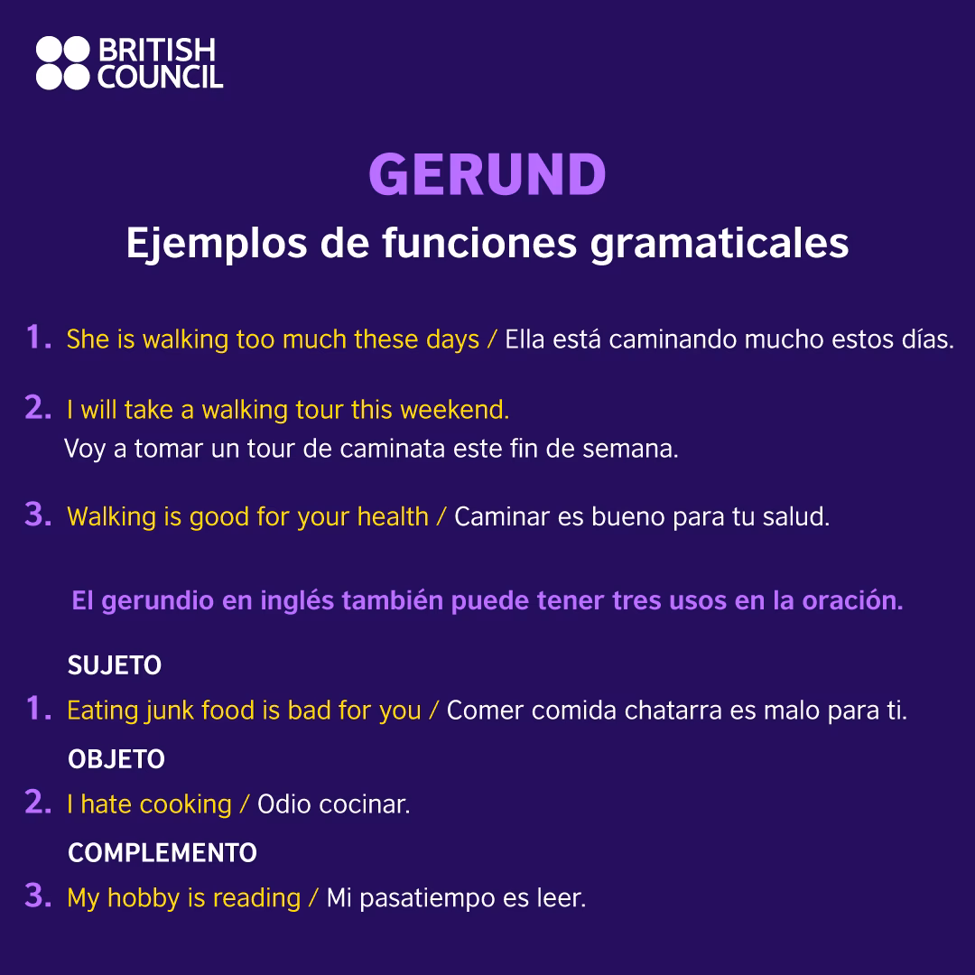 ¿Cuándo se usa el ing en inglés?