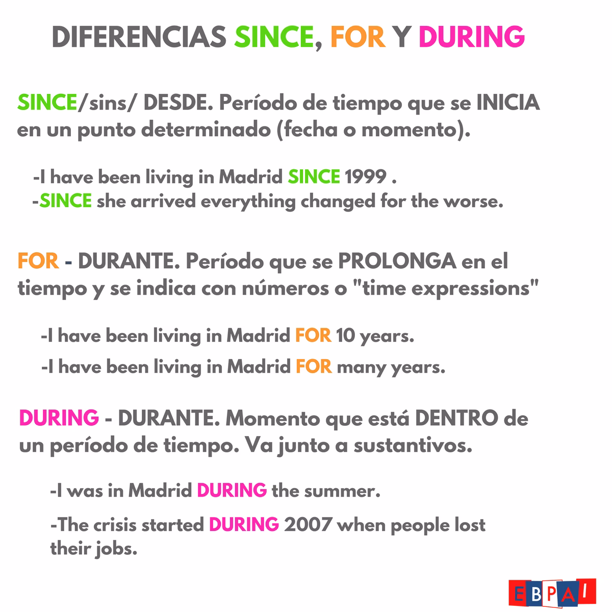 ¿Cuándo se usa el for?