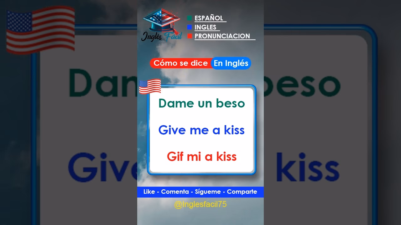 ¿Cómo se dice dame besos en inglés?