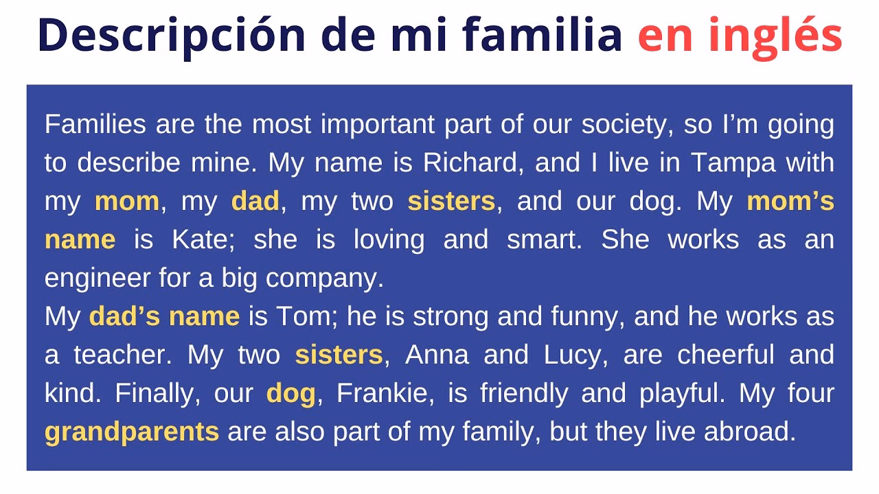 ¿Cómo describir a mi hermano en inglés?