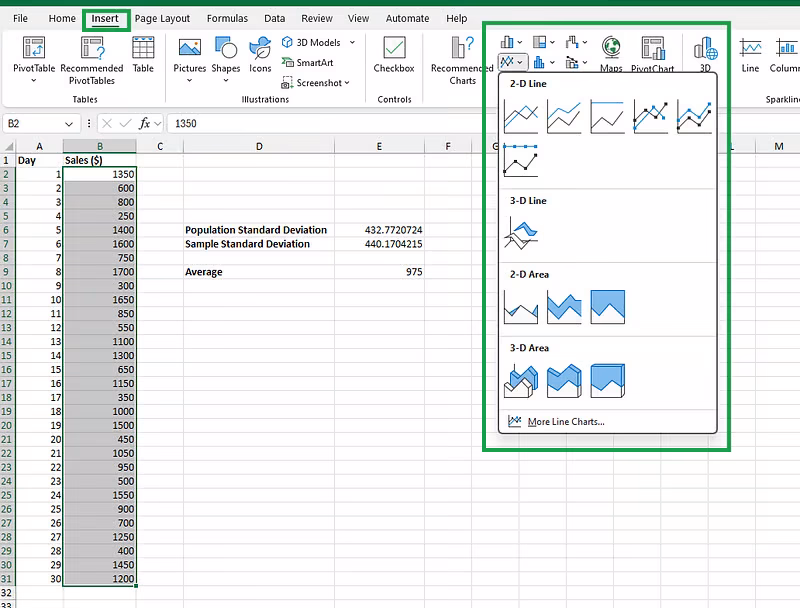 ¿Cómo se pone la desviación estándar en Excel?