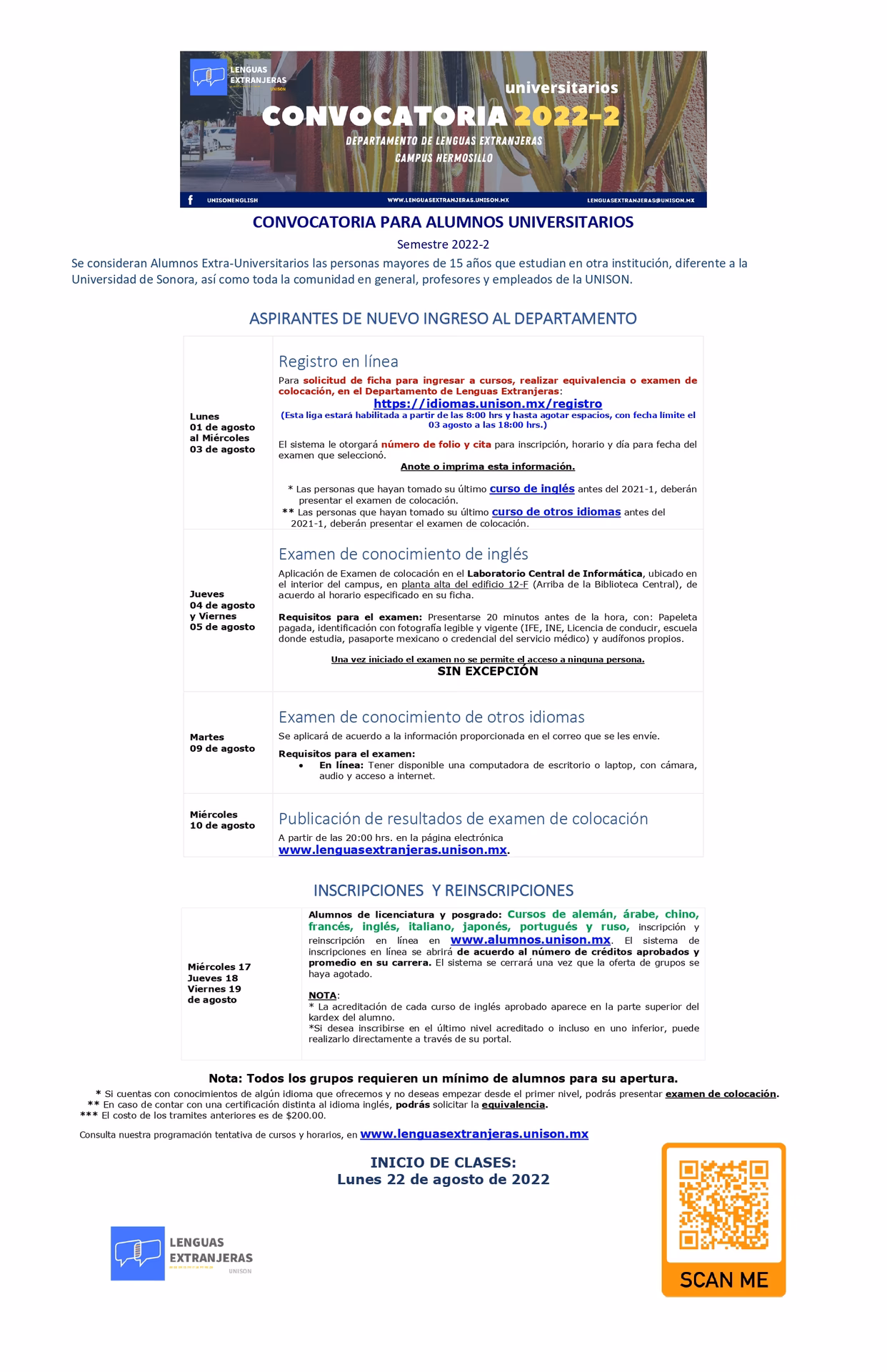 ¿Cómo acreditar inglés en unison?