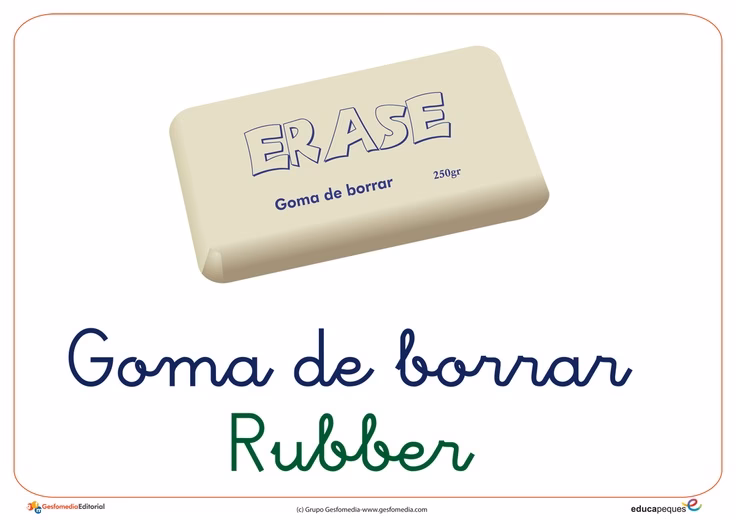 ¿Cómo se llama la goma para borrar?