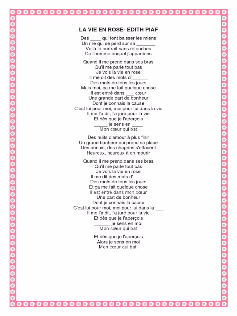 ¿Quién canta la vie en rose en español?