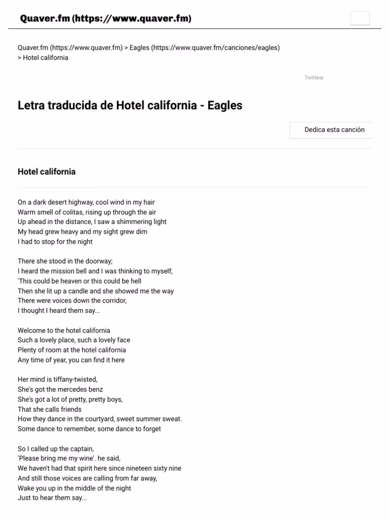 ¿Cuál es la famosa frase del Hotel California?