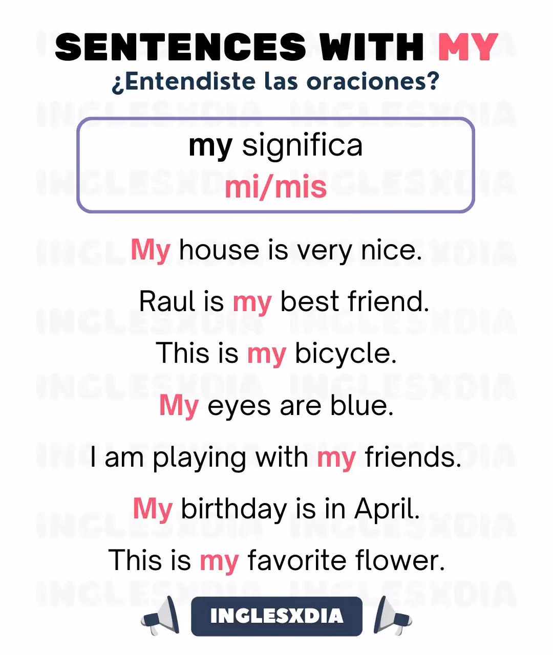 ¿Cómo se escribe mi my?