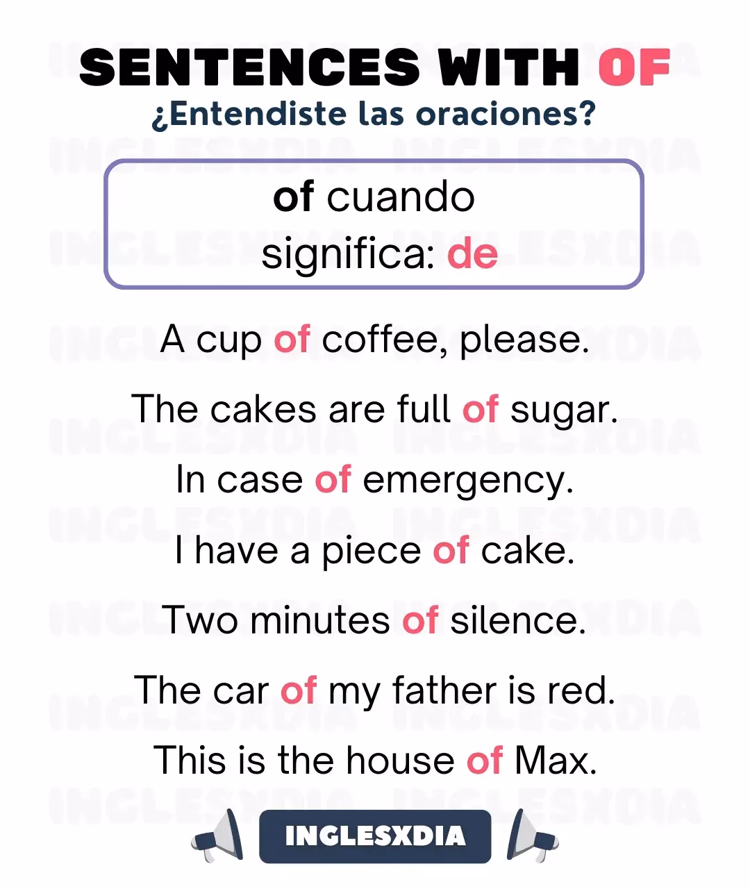 ¿Cuales son 5 oraciones de esto?