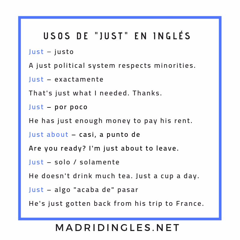 ¿Cuándo se usa just already yet still?