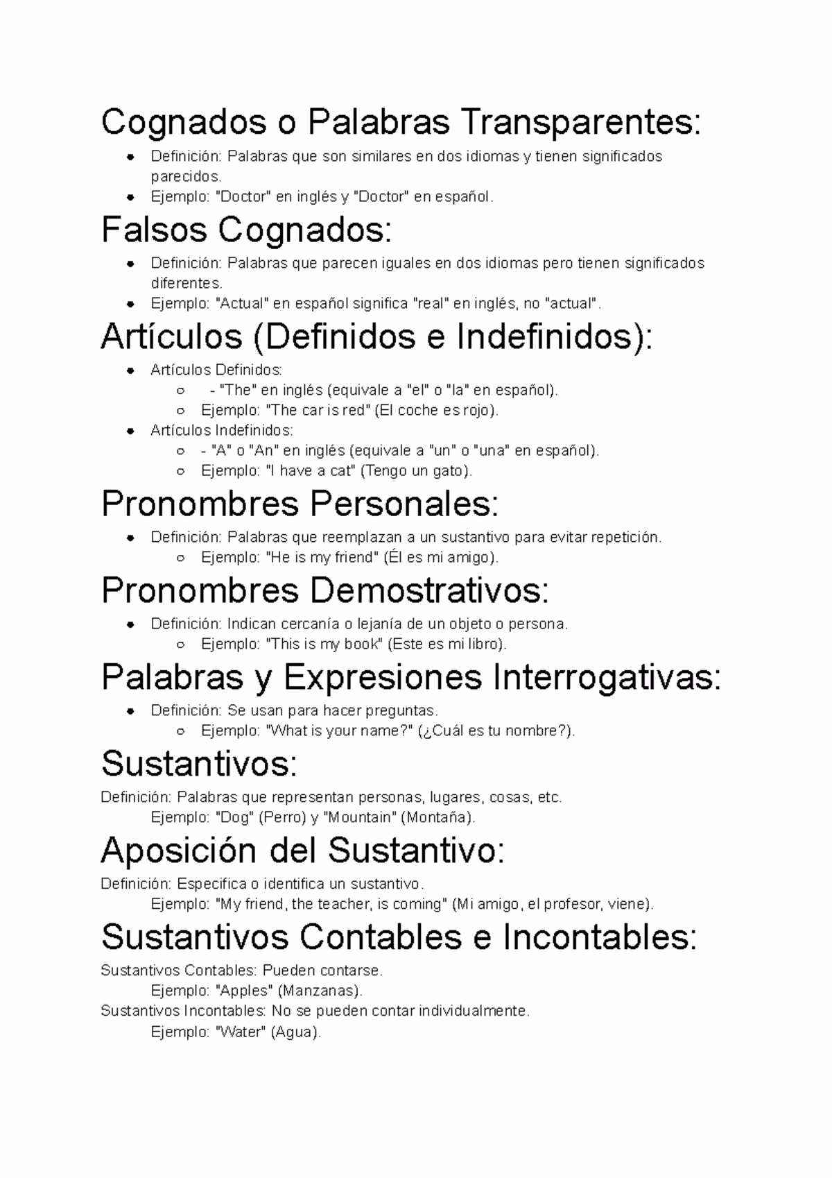 ¿Qué son las palabras transparentes?