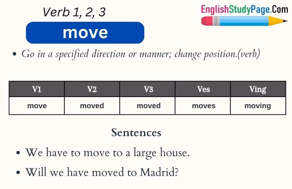 ¿Cuál es el pasado del verbo move?