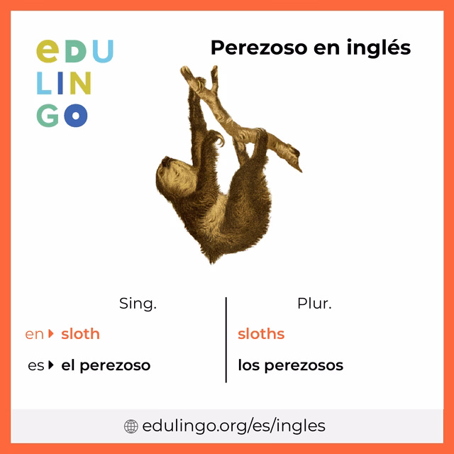 ¿Cuál es el nombre en inglés de la pereza?