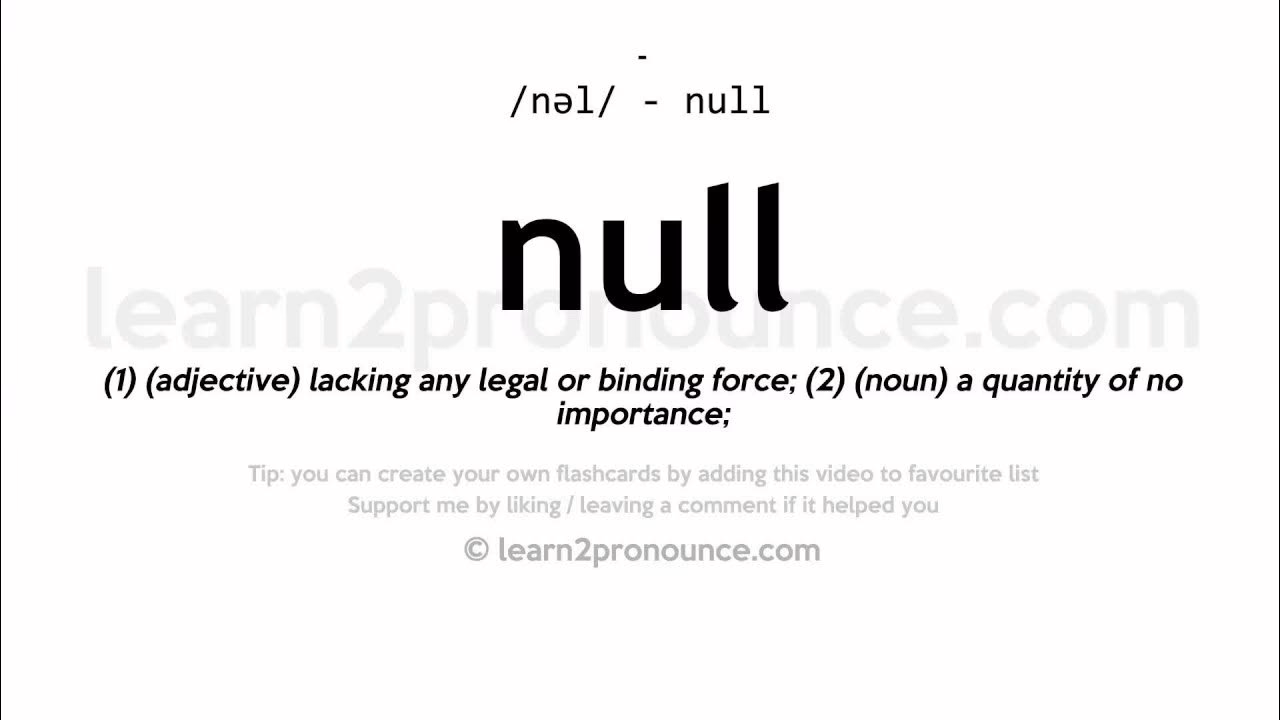 ¿Qué significa que null?