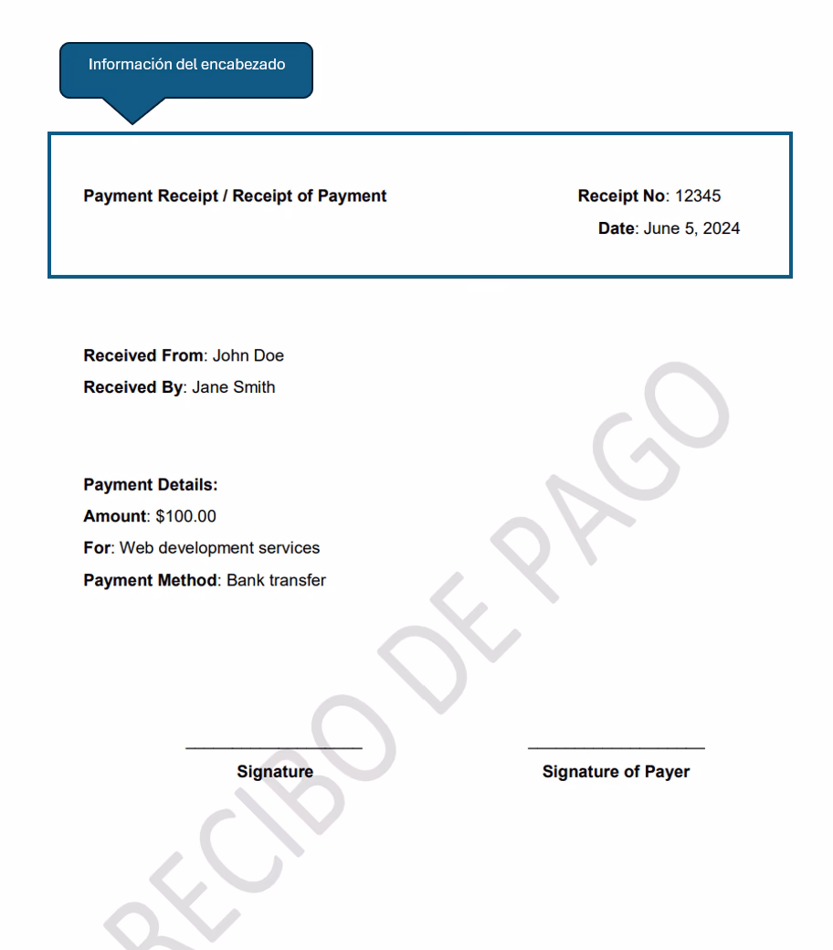 ¿Cómo pedir un recibo en inglés?