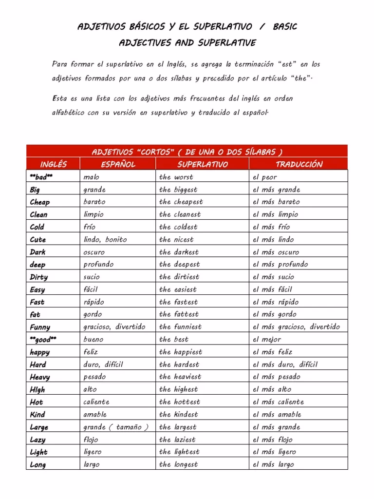 ¿Cuál es el superlativo de largo?