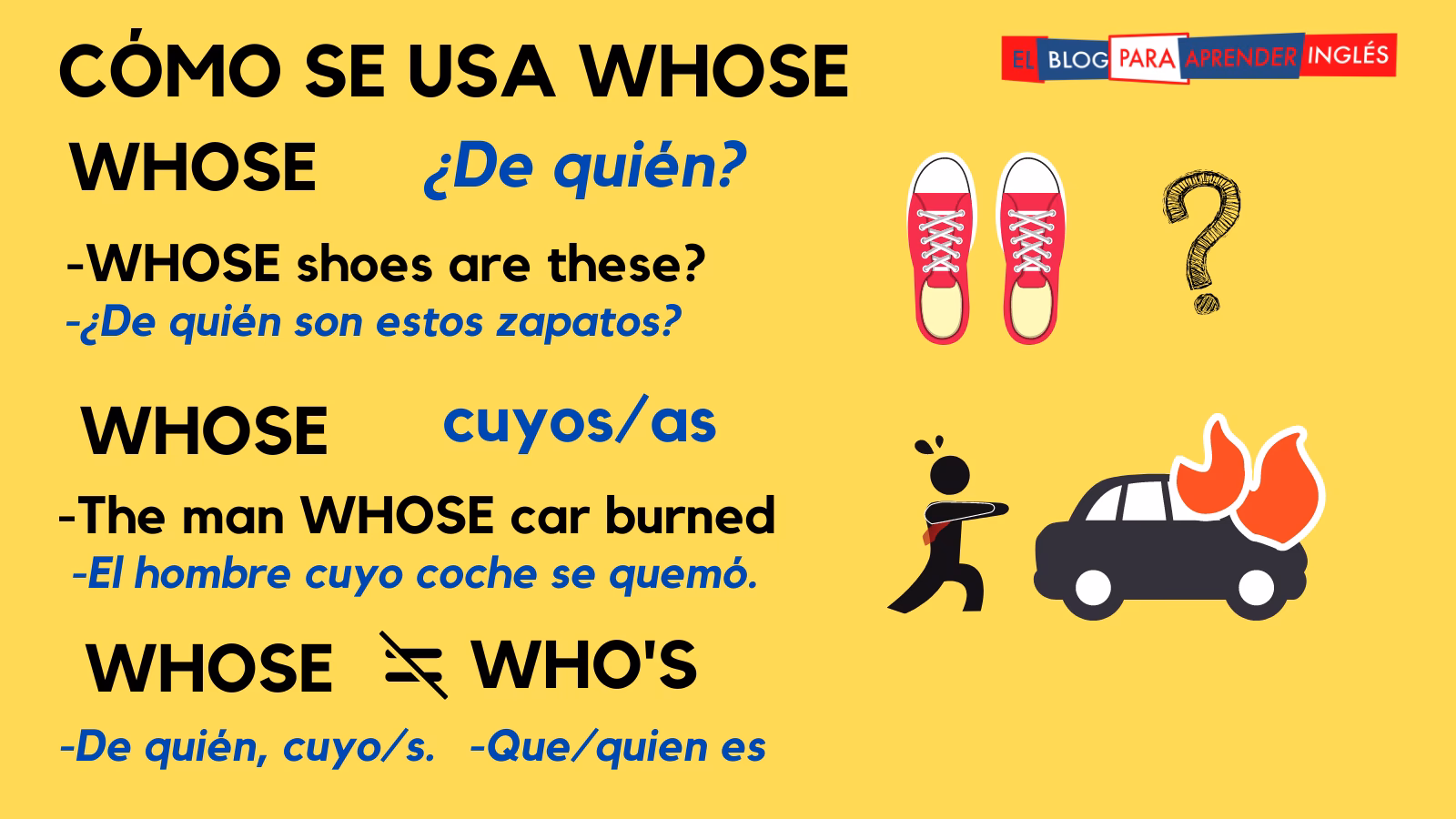 ¿Qué traduce whose en inglés?
